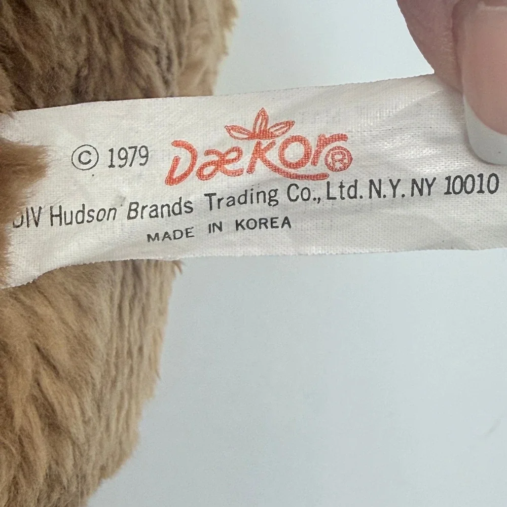Vintage 1979 Daekor Pot Belly Bear 16 Plush Brown Stuffed Animal Hudson Brands